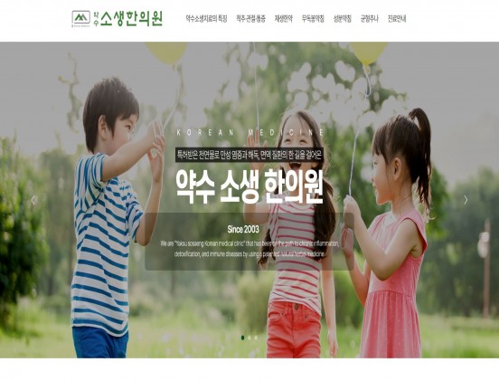 약수소생한의원 척추/관절/통증 병원/건강/의학/의료/웰빙 반응형 웹사이트 제작 포트폴리오
